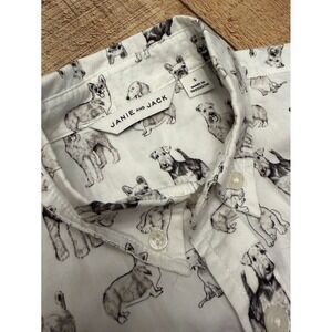 Janie And Jack Dog Print Long Sleeve Button-up Shirt Small Unisex